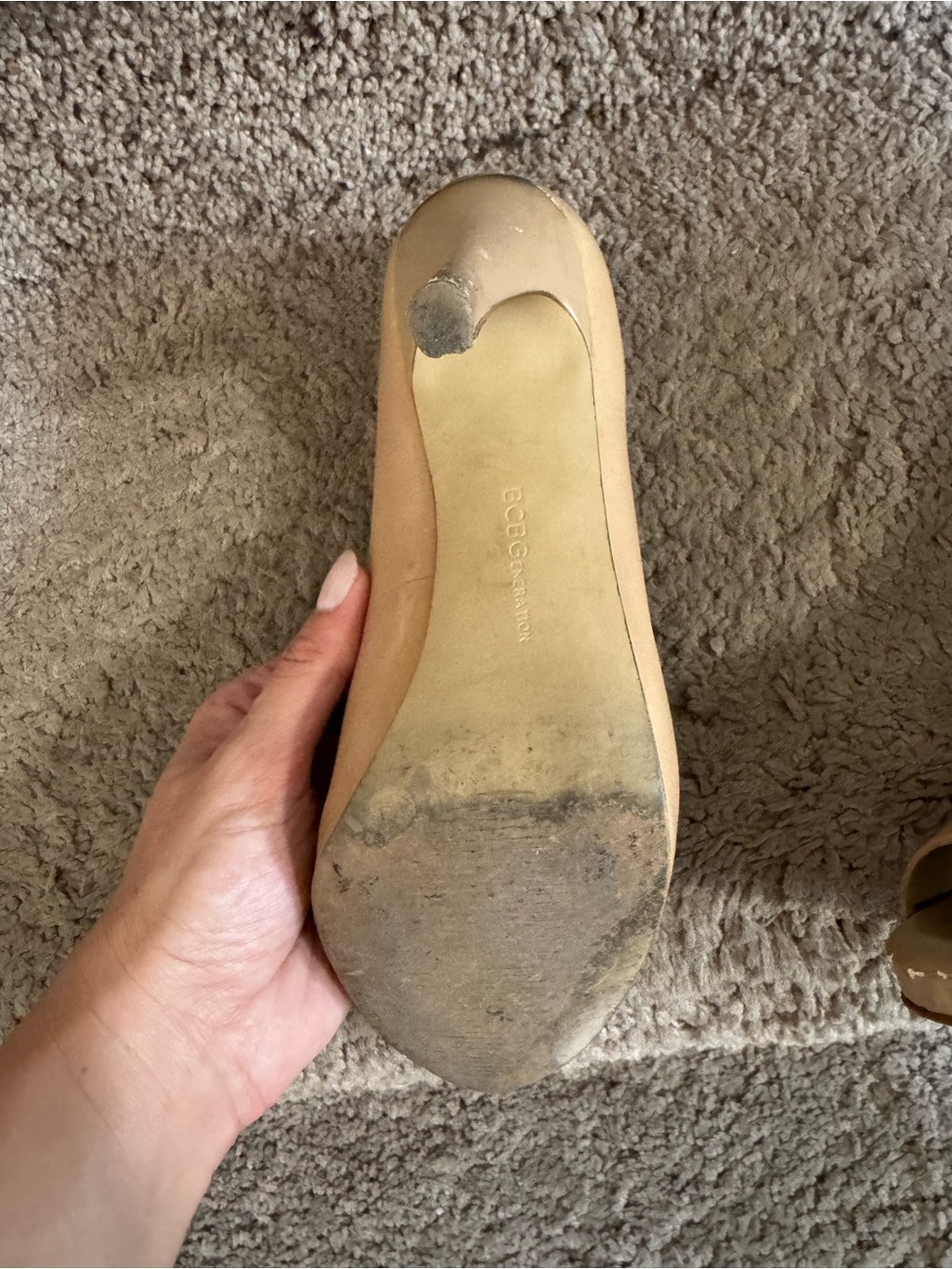 BCBGirls Nude Peep-Toe Heels - Picture 3 of 3